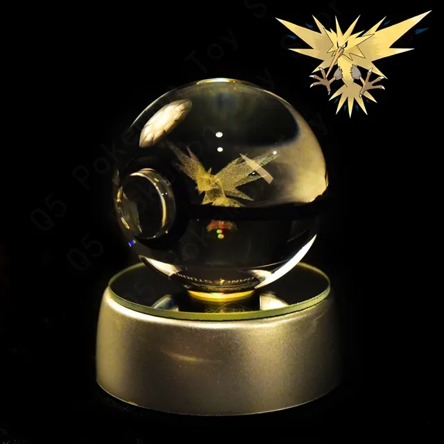 Cute Pokéball-shaped 3D table lamp with Pokémon motif