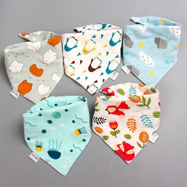 Soft cotton baby bib 5 pcs