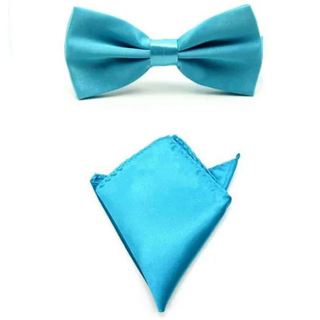 Men's luxury set | Bow tie, Handkerchief turquoise