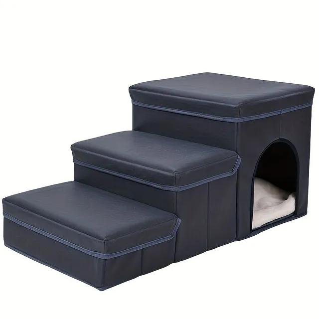 Folding steps for dogs with storage space and bed, dog stairs for puppies and puppies