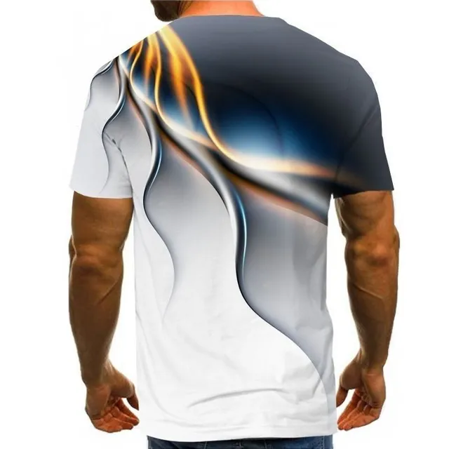 Tricou pentru bărbați cu design interesant 3D și mâneci scurte