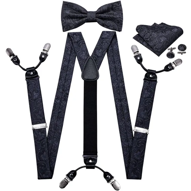 Men's suspenders, bow tie and handkerchief T1177