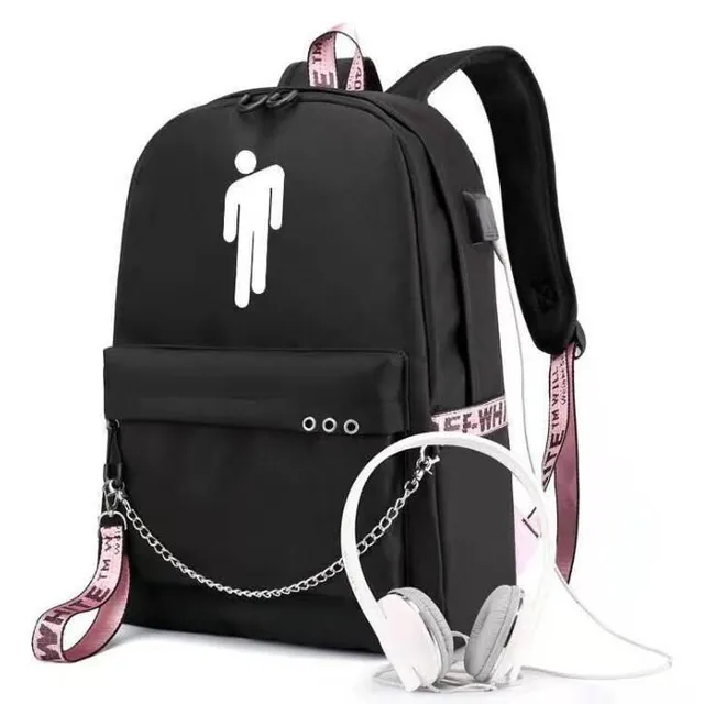 Krásný školní batoh pro dívky i chlapce s motivem Billie Eilish