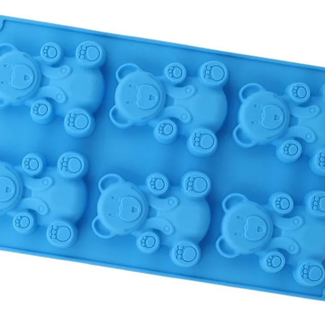 3D Silikónová forma na pečenie s 6 medvedíkmi
