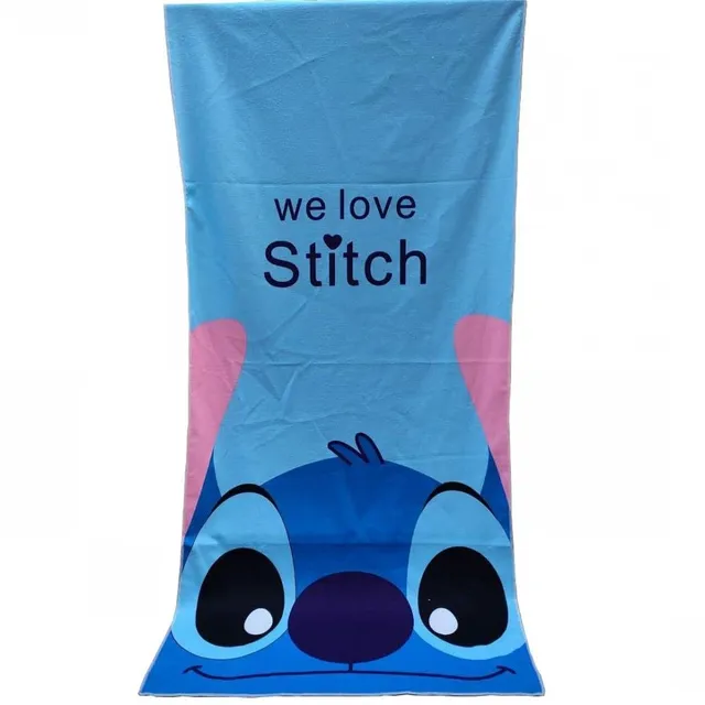 Detská plážová osuška s úžasnou potlačou znakov Stitch