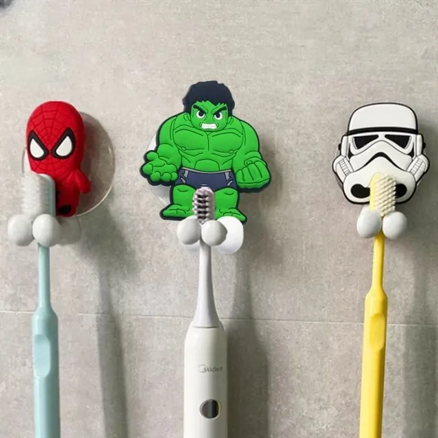 Modny uchwyt na szczoteczkę do zębów dla dzieci na przyssawce - Superbohaterowie