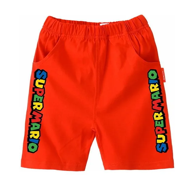 Trendy children's shorts printed with the popular animated film Super Mario