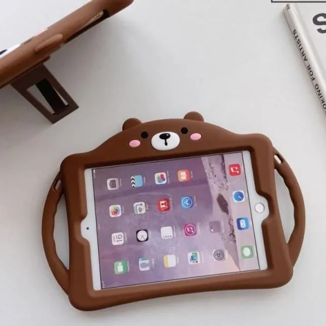 Dětské pouzdro na iPad z měkkého silikonu cute-bear ipad-7th-8th-10-2
