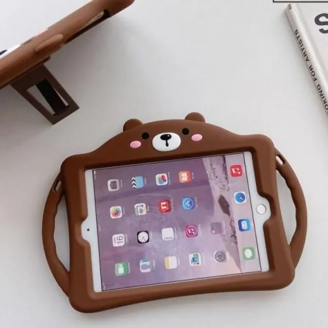 Children's iPad case made of soft silicone cute-bear ipad-mini-4-5-2019