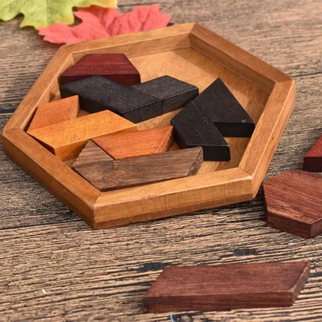 Dřevěné geometrické puzzle