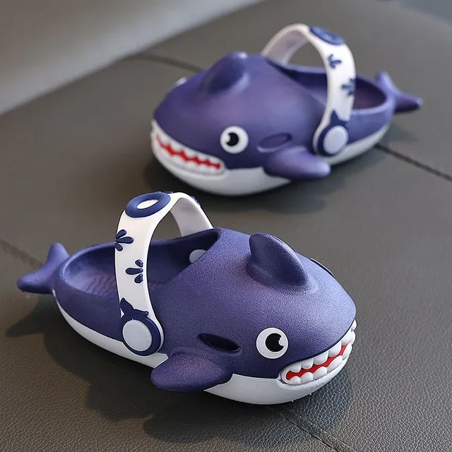 Children's summer beach slips in the shape of a shark