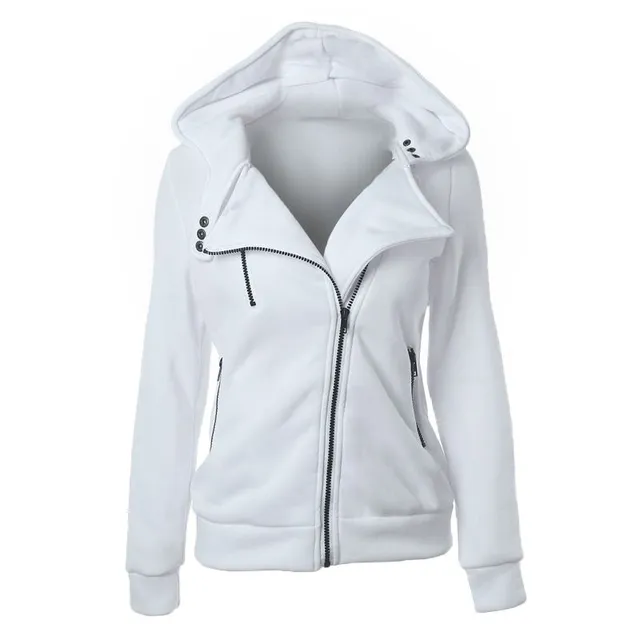 Women's sweatshirt with crooked zipper