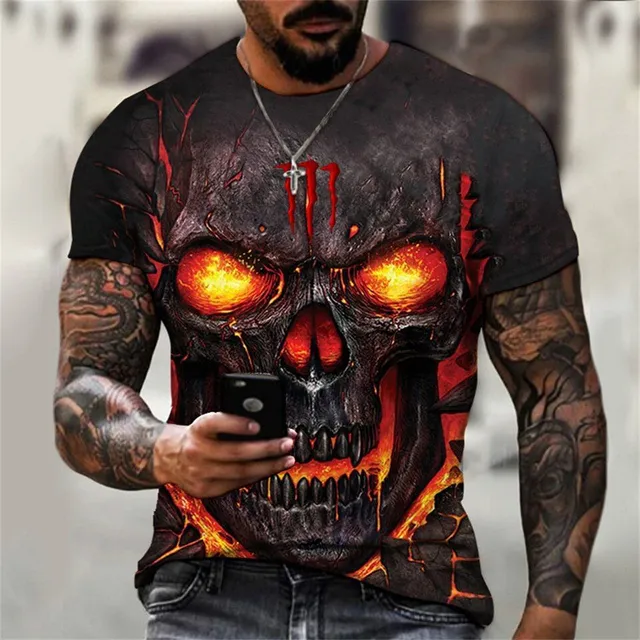 Men's short sleeve T-shirt with print - Skull