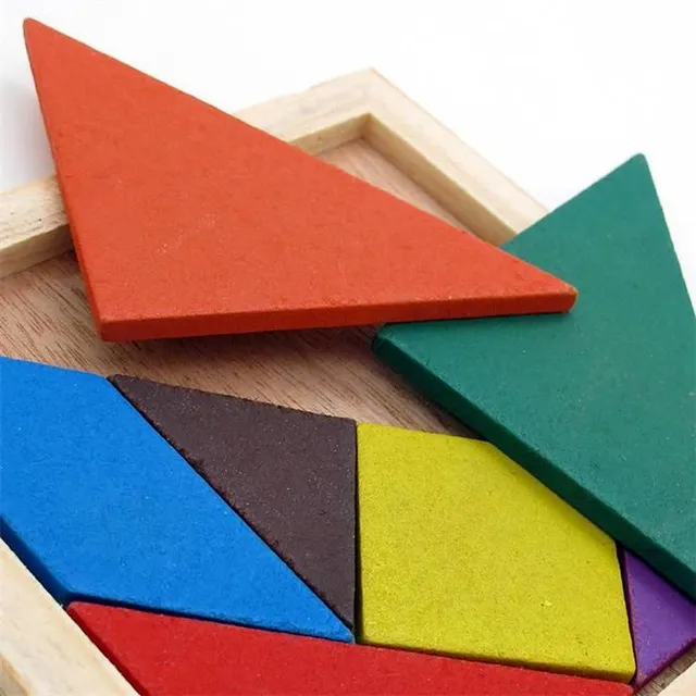 Wooden puzzle for children in the shape of a square