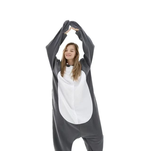 Christmas Shark Overal - Soft and cozy single colored pajamas with hood for children and adults