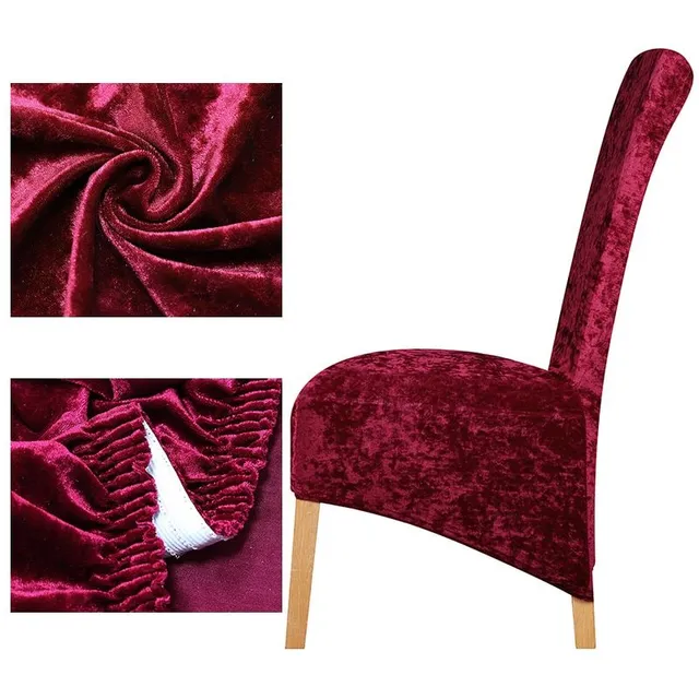 Elastic velvet cover on the chair Viktor