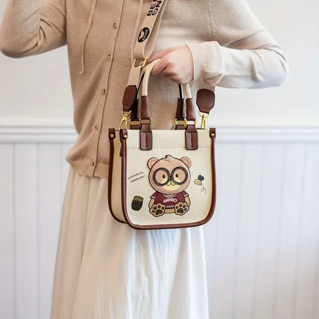 Sac crossbody stylé avec bandoulière amovible et ours