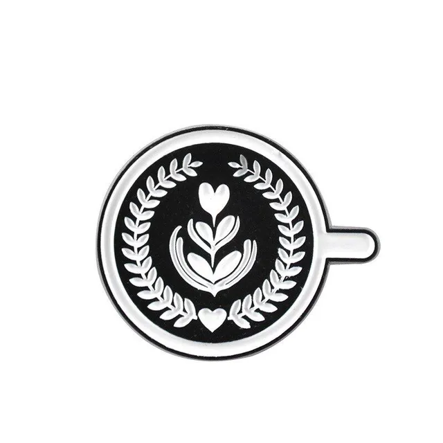 Decorative brooch with coffee motif 10