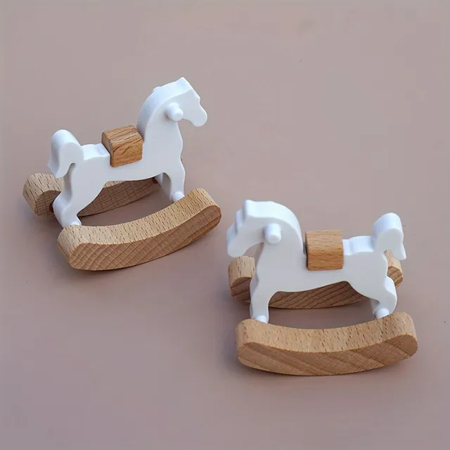 Miniature wooden rocking horse - handmade decoration