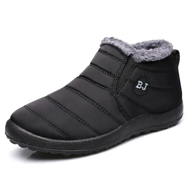 Women's winter boots - short waterproof snow boots with fur