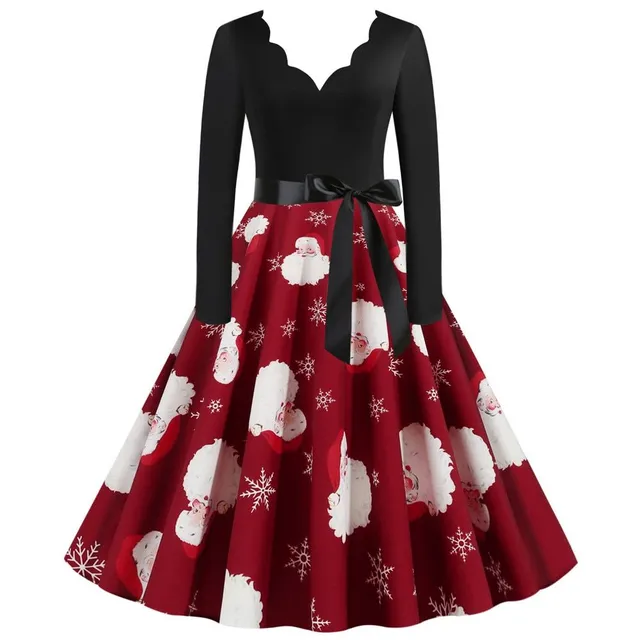 Ladies Christmas Dress with Kailyn Neckline