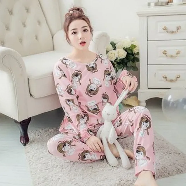 Pijama elegantă pentru femei cu imprimeu