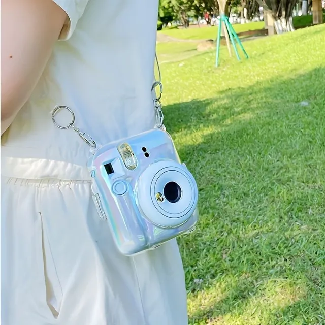 Kolorowa kryształowa okładka do kamery Instax Mini 12 + torba
