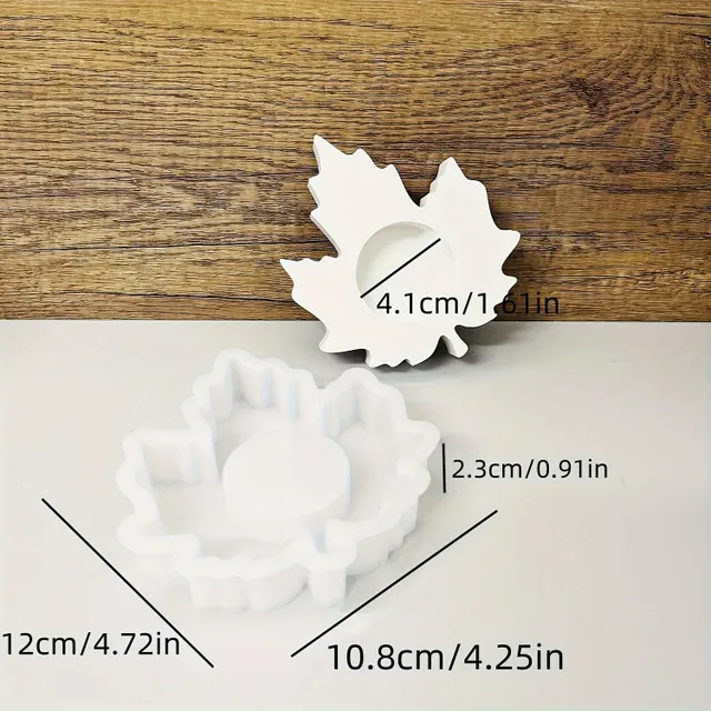 Form on silicone candle in the shape of autumn maple leaf