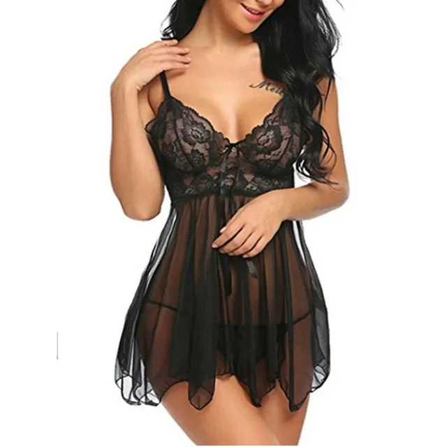 Ladies sexy transparent mini nightie