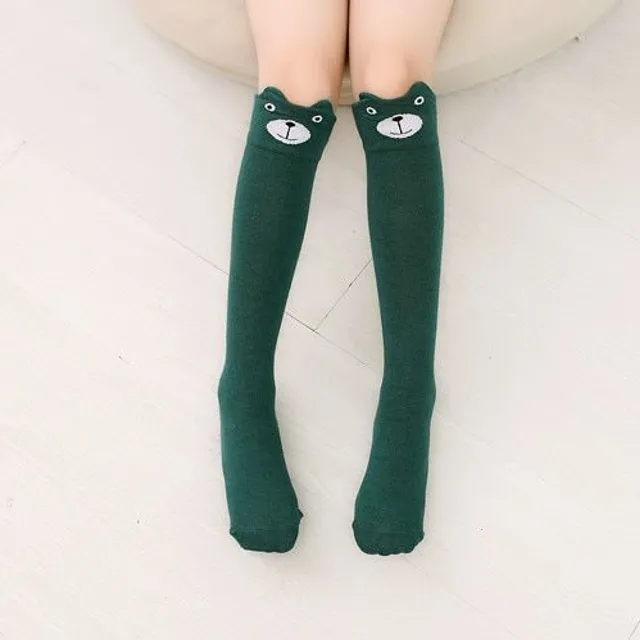 Chaussettes montantes pour filles avec des animaux - 10 variantes