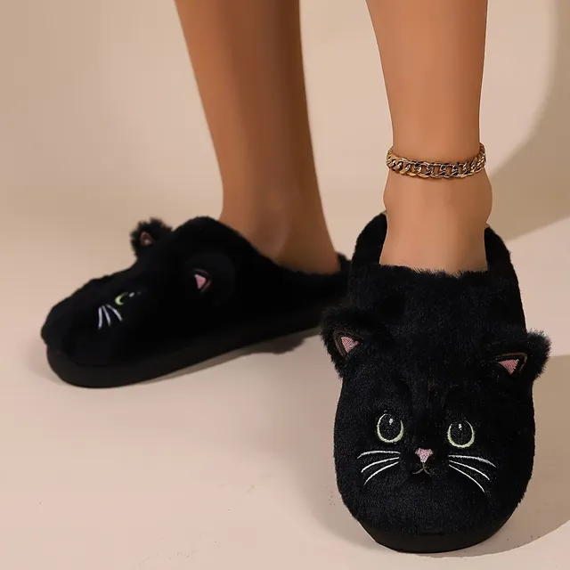 Chaussons en Peluche de Chat Adorables - Douillet Compagnon pour un Hiver Réconfortant