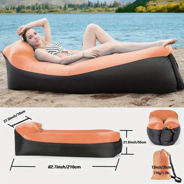 Relaxați-vă în confort: Saltea gonflabilă, canapea gonflabilă - portabilă, rezistentă la apă și impermeabilă - perfectă pentru grădină, plajă, camping și altele