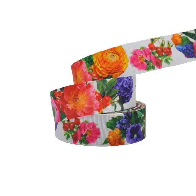 Curea elastică cu imprimeu de floarea-soarelui - 25 mm, 4,5 metri