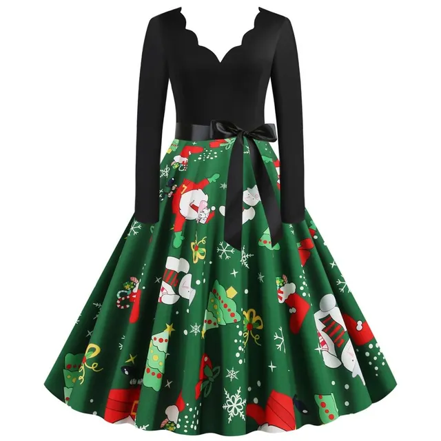 Ladies Christmas Dress with Kailyn Neckline