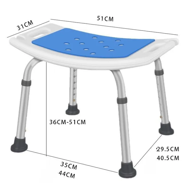 1 pièce Chaise de douche pour seniors/personnes handicapées - Hauteur d'assise réglable pour douche et baignoire