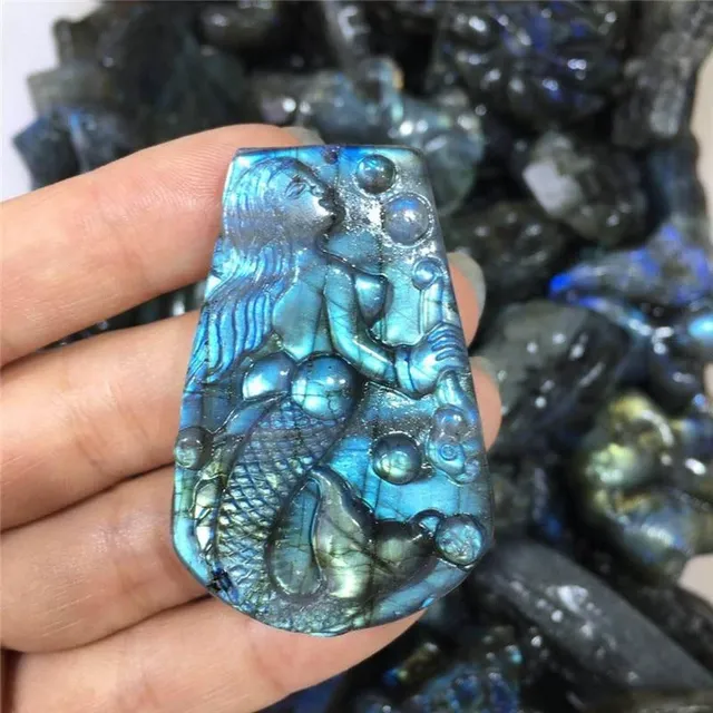 Labradorite stone mermaid