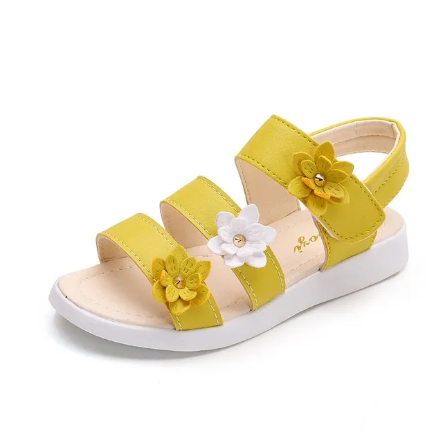 Dívčí trendy sandálky s květinovým zdobením