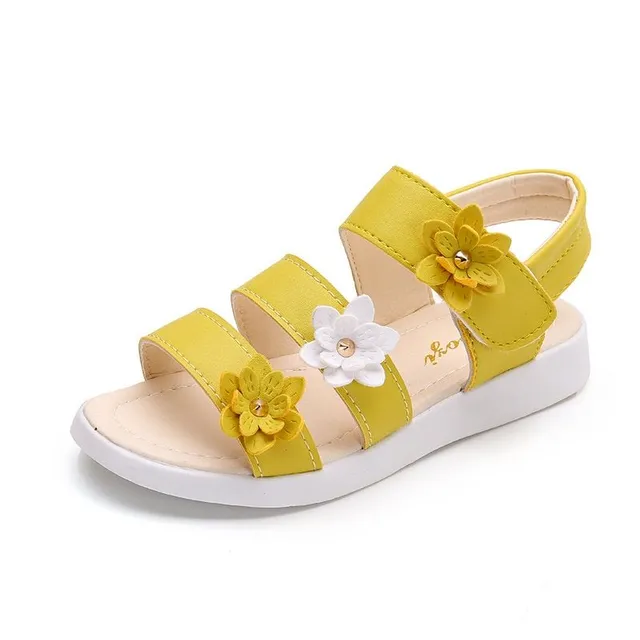 Girls' trendy sandals with floral decorating