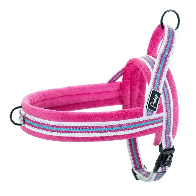 Adjustable reflective harness with handle Safety harness for small and large dogs Soft colored padded training harness with fur