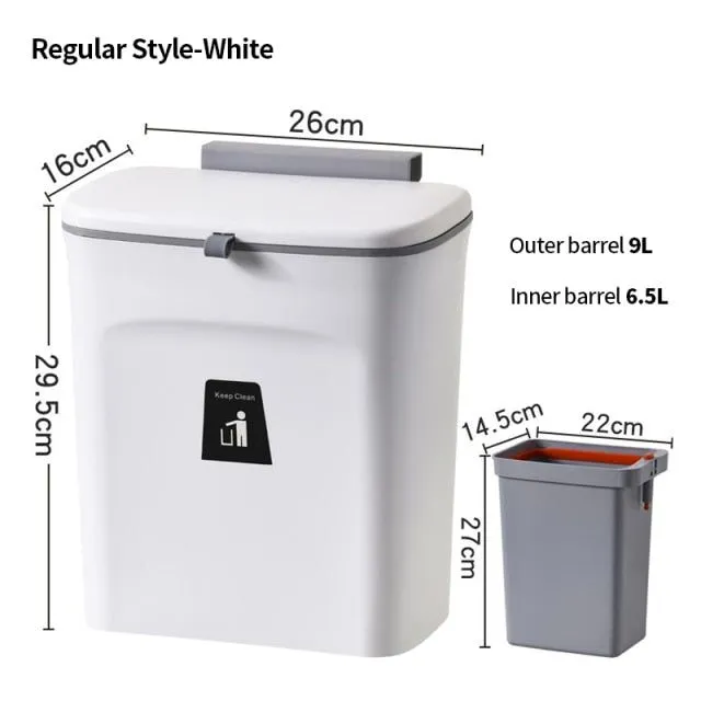 Kitchen hanging waste bin 7L/9L