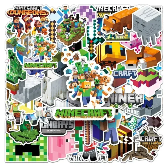 Bumper sticker trends with depicted characters from Minecraft - 50 pcs