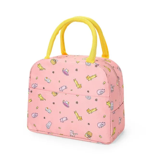 Simple classic trendy lunch bag with a luxurious modern colour print