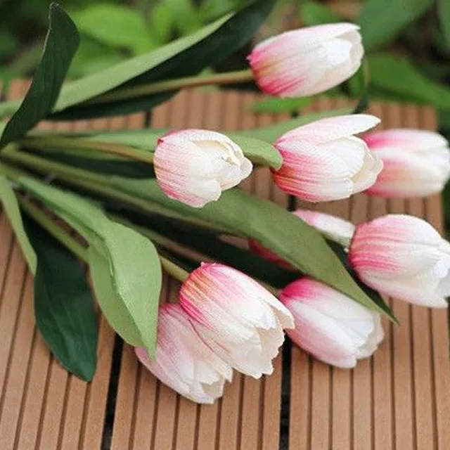 Bouquet of artificial tulips 9pcs - 6 colors