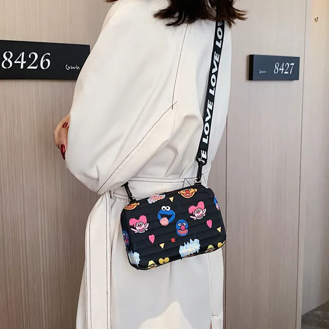 Uroczy modny damska mini torebka z drukiem Elmo