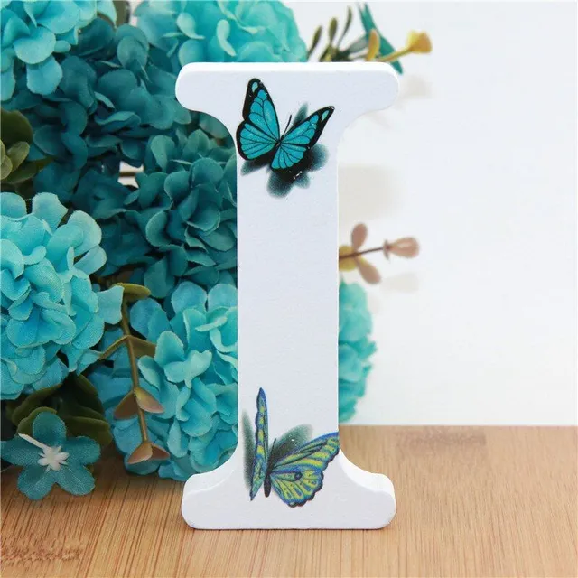 Decorative wooden letter with butterflies