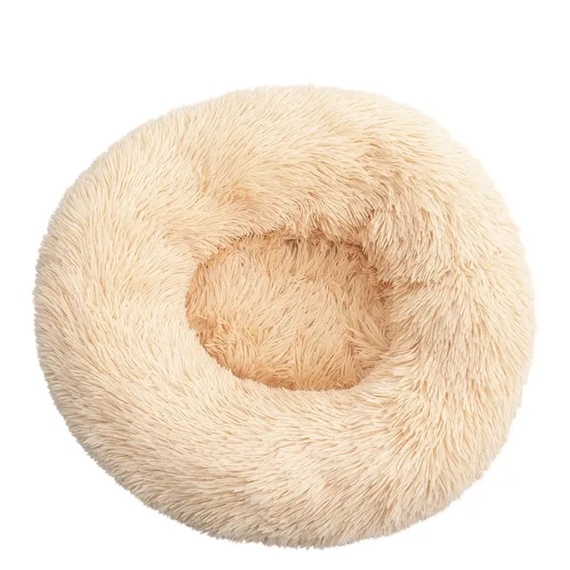 Round hairy bed for dogs and cats 80 cm