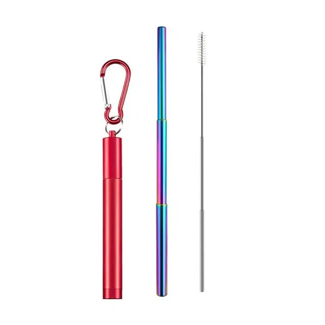 Stainless steel foldable straw with sleeve