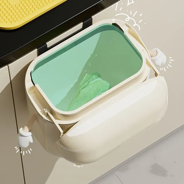 Stylish wall trash basket with large hole - Wet resistant, economical storage space for kitchen, bathroom, office