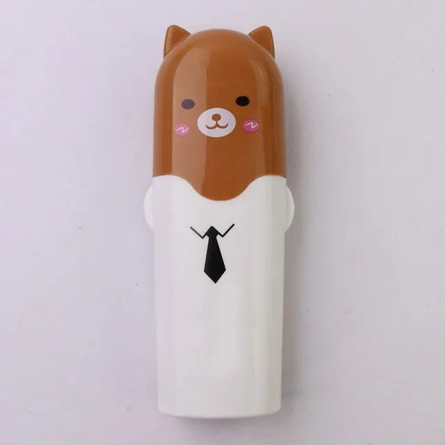 Toothpaste and toothbrush case with pet motif