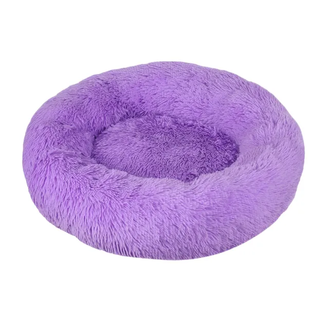 Round hairy bed for dogs and cats 80 cm